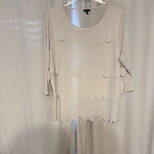 Cream Scalloped Talbots Blouse
